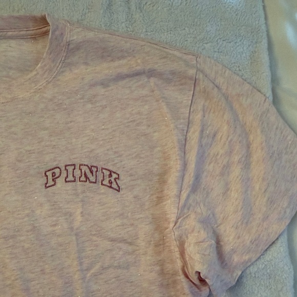 Victoria's Secret Light Pink Tee with Purple Logo - Picture 3 of 9